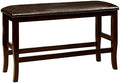 Espresso Faux Leather Counter Height Bench X7139