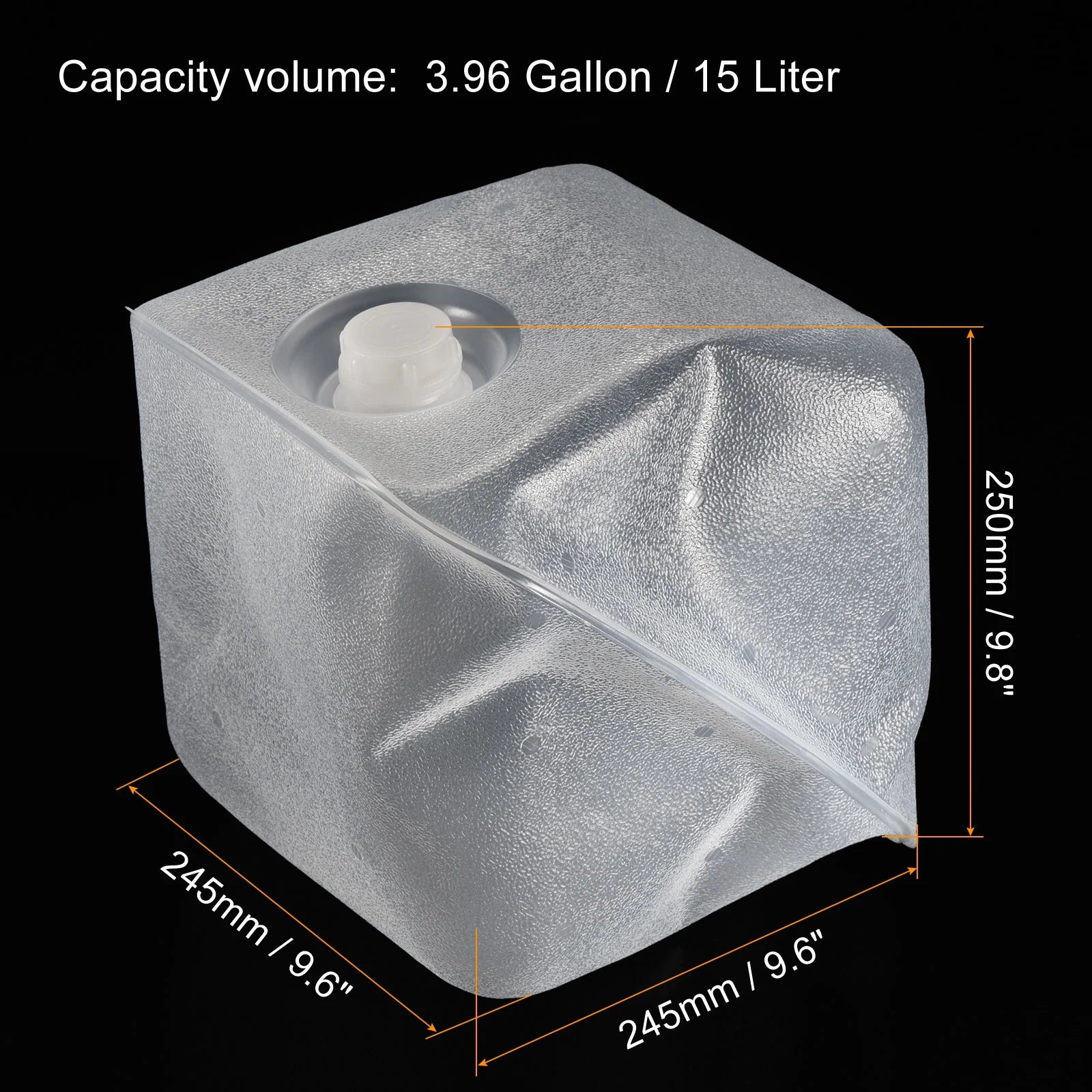 15 L Collapsible Water Container Cube Jug with Spigot and Sealing Cap A693