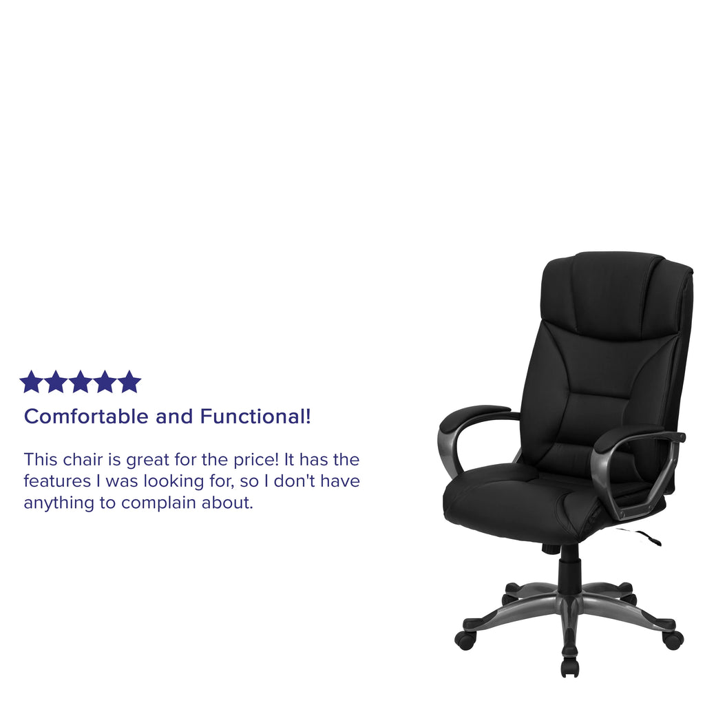 Black LeatherSoft Executive Swivel Office Chair J711