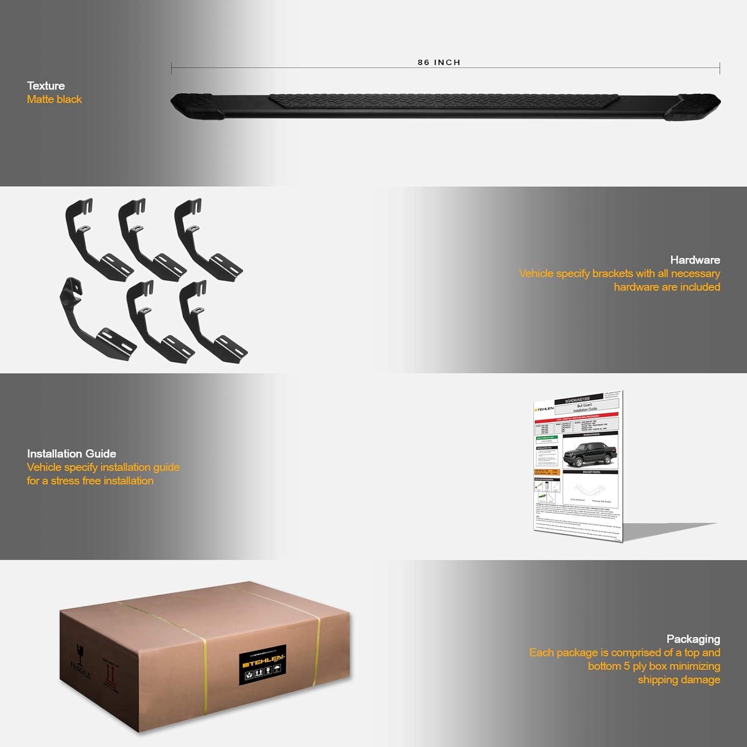 Matte Black Aluminum Running Boards J314543