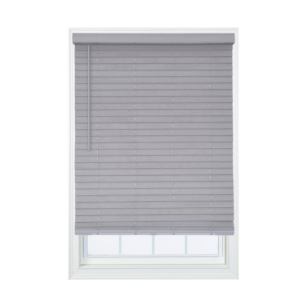 Gray Faux Wood Cordless Room Darkening Horizontal Blinds I667626