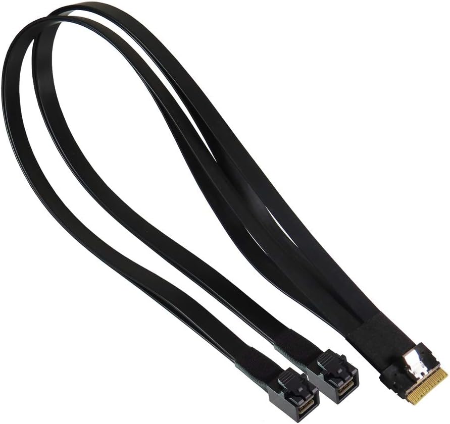 Slimline SAS 8-Lane to Mini SAS HD 4-Lane x2 Y Cable H908