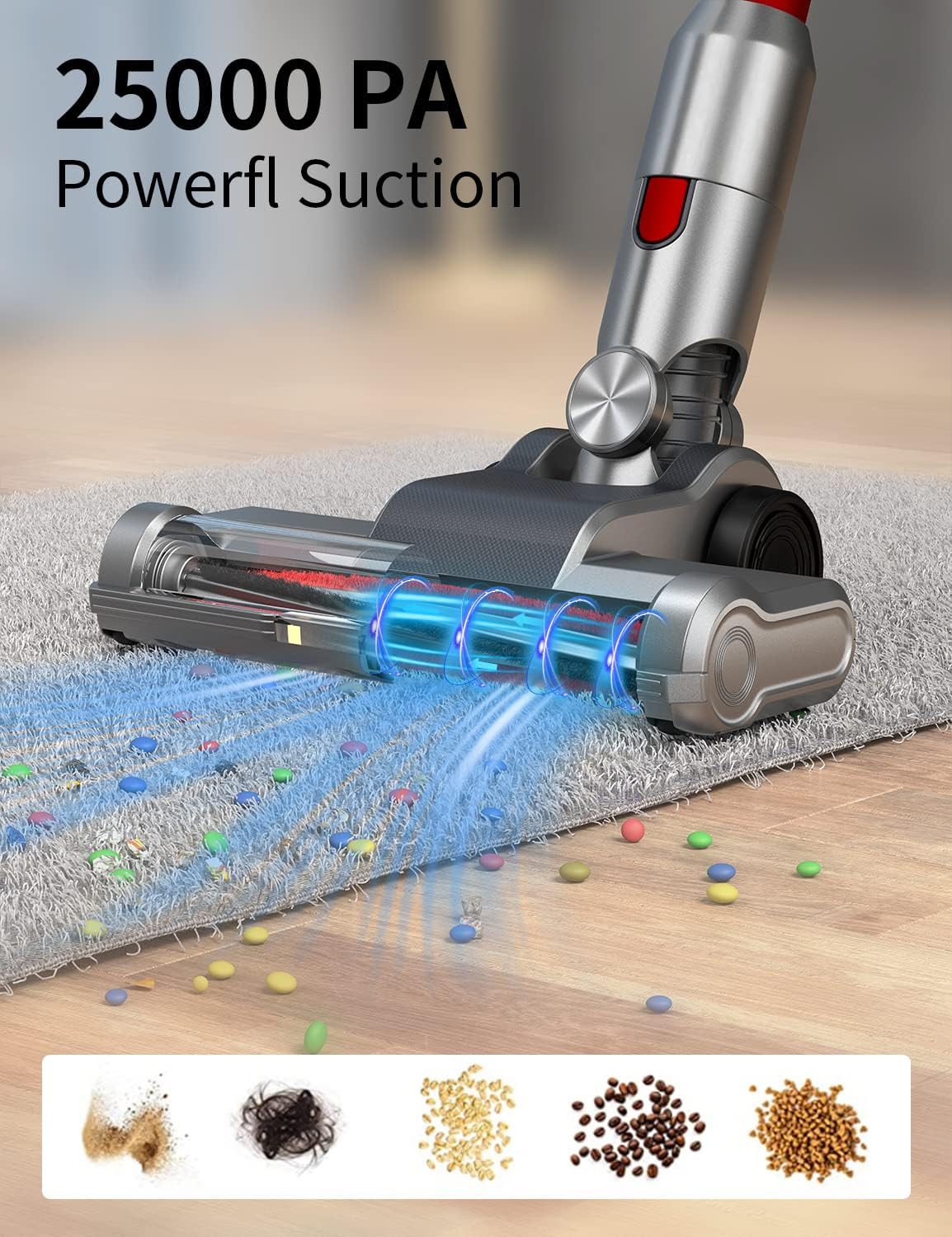 Cordless Stick Vacuum, 25Kpa 4-in-1 Lightweight, 40min Runtime, 250W Brushless Motor B35408