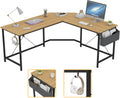 Oak L Shaped Computer Corner Desk with Storage K446476