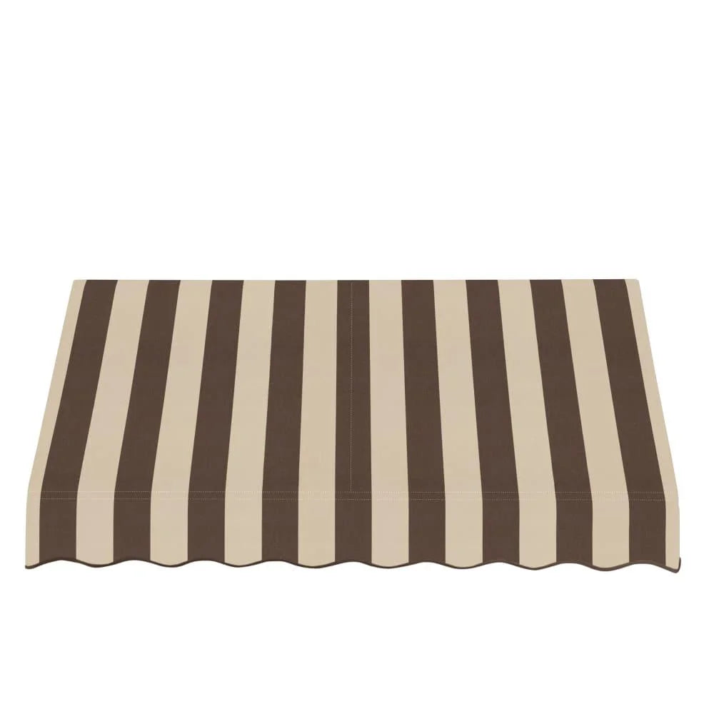 Brown/Tan Stripe Acrylic Fixed Awning T937914