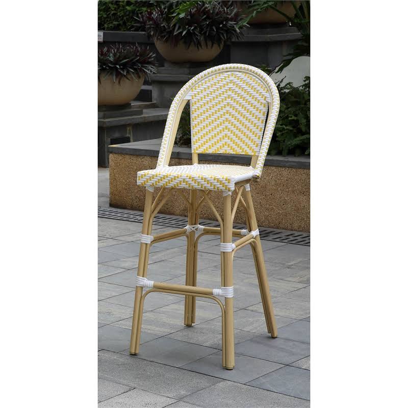 Yellow Aluminum Patio Bar Chairs Set of 2 N34457