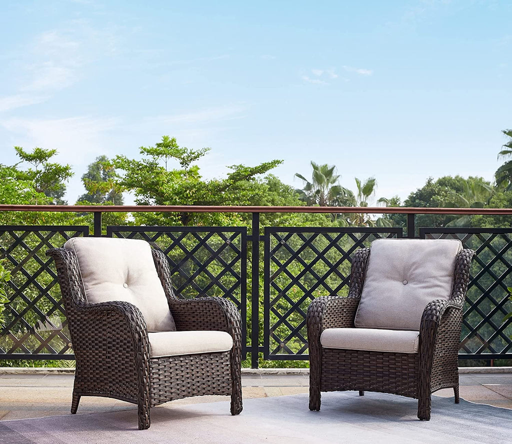 5 PC Brown/Beige Rattan Wicker Sectional Sofa Set F1280