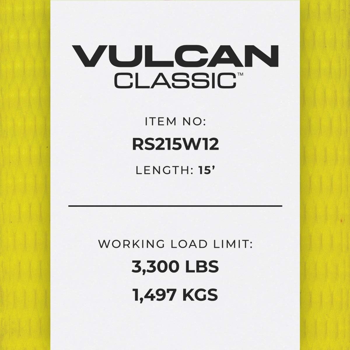 2 Inch x 15 Foot Ratchet Straps with Wire J Hooks, 4 Pack, Yellow H2647
