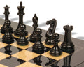 Ebonized & Boxwood Chess Set with Black & Ash Burl Chess Board - 3x22 King B87107