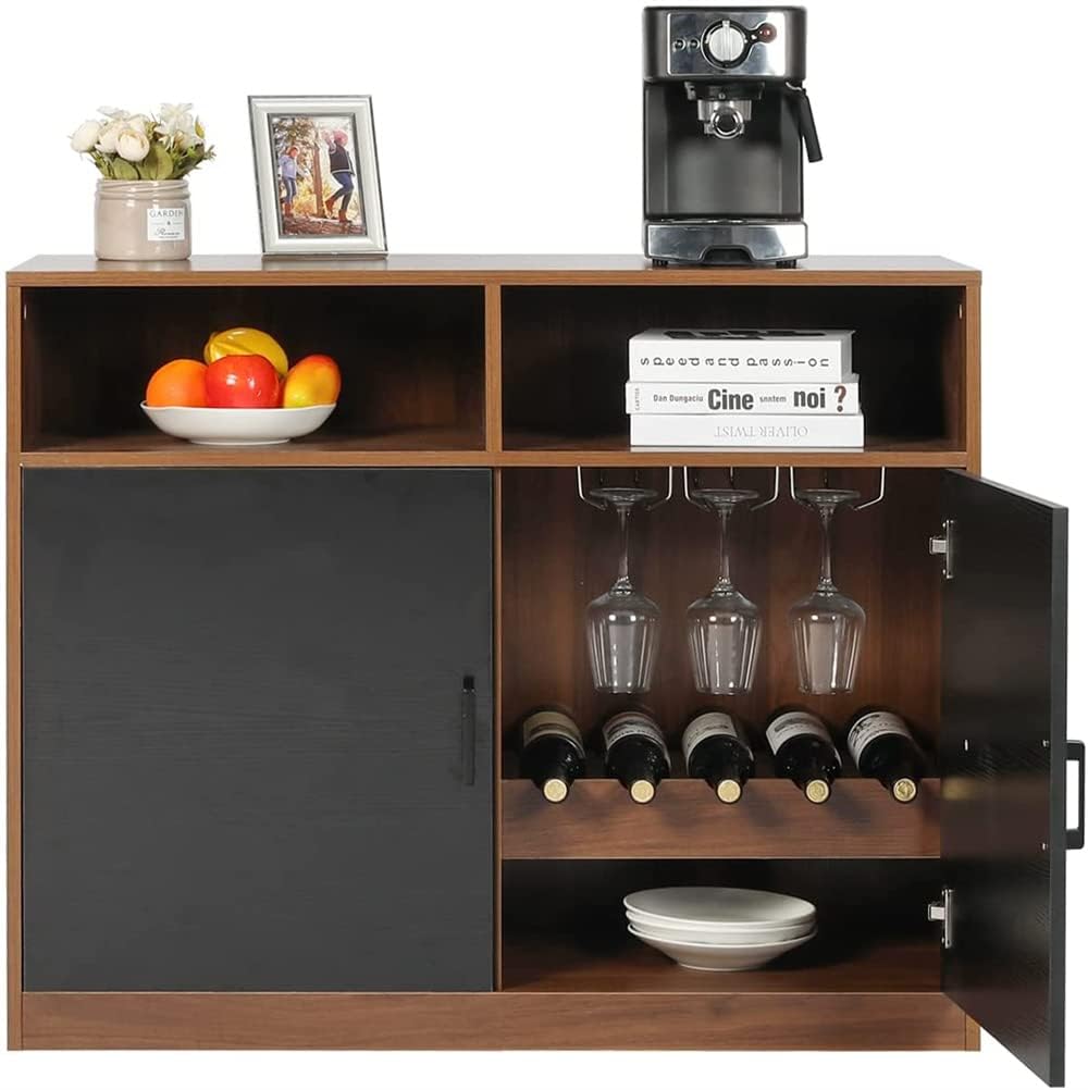 Ivory White Sideboard Buffet Storage Cabinet with 2 Drawers, 1 Adjustable Shelf, 2 Doors B513003