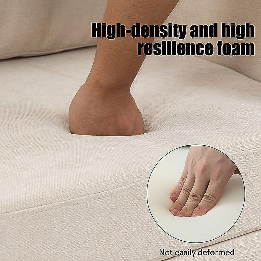 Chenille Fabric 2 Seat Loveseat Sofa with Solid Wood Legs E566870