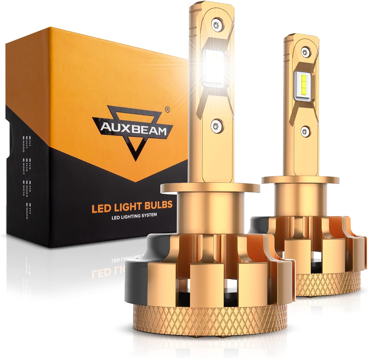 H1 LED Light Bulbs, 70W 7000lm Per Pair, 6000K Cool White, Pack of 2 B69287