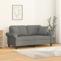 Dark Gray 2-Seater Fabric Sofa with Pillows and Cushions W111365
