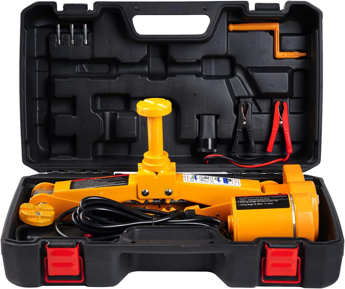 Red Pack of 2 Electric Car Jack Kit 3Ton 12V Portable Air Floor Jack X71603