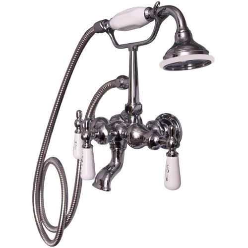Polished Chrome Wall-Mounted Tub Filler with Handshower K94254