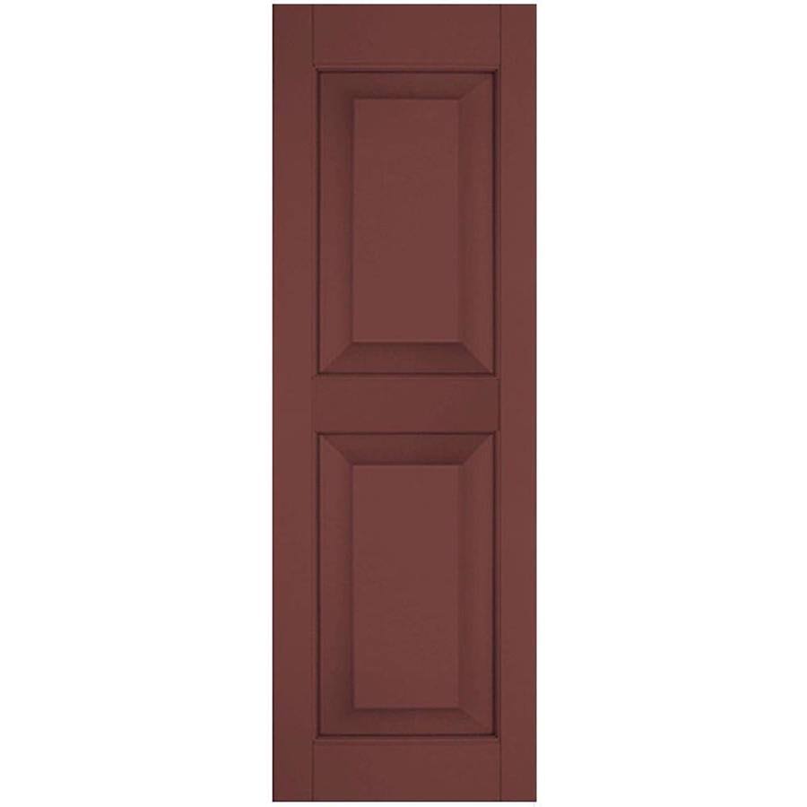 Cottage Red Raised Panel Shutters Pair N3566