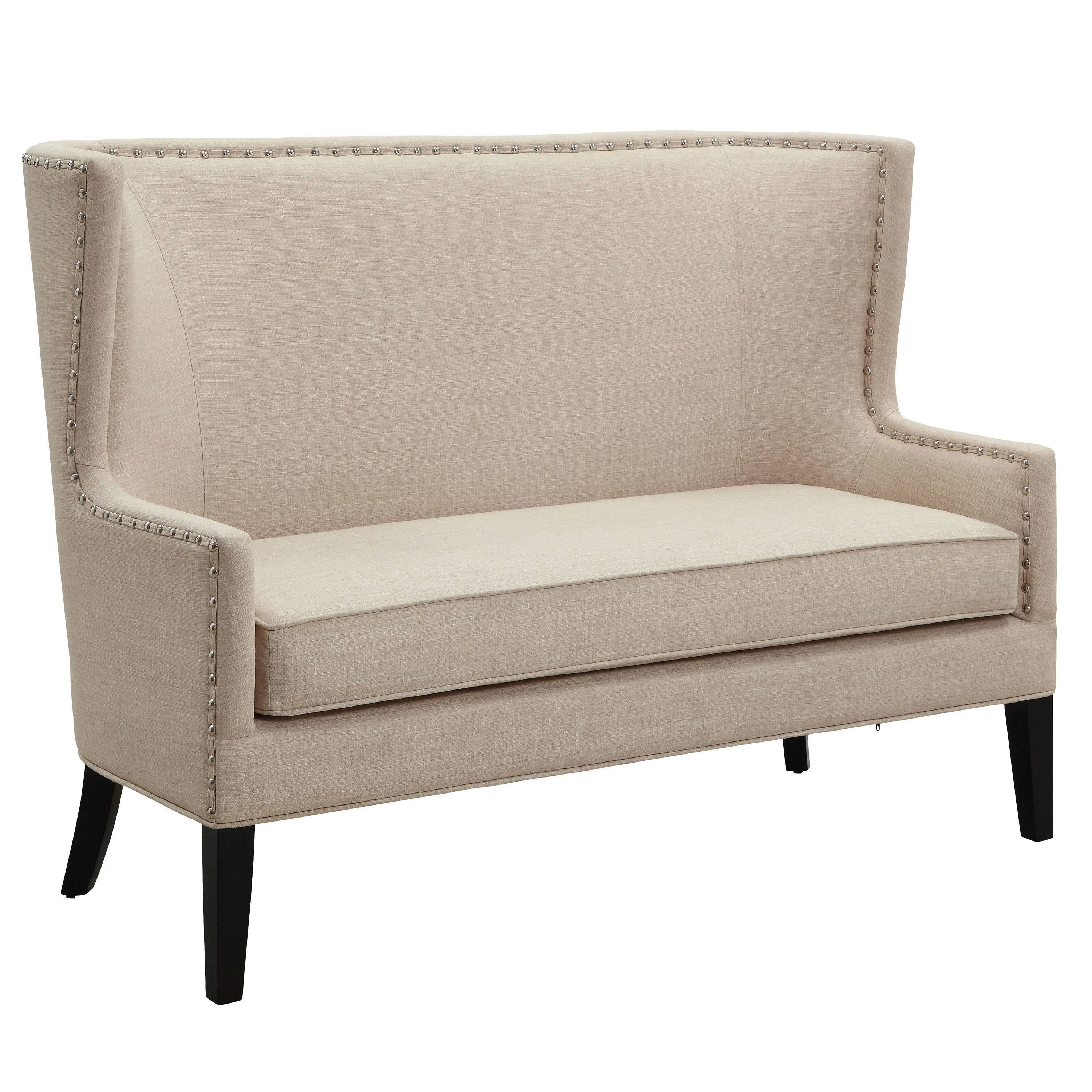 Fabric Wingback Loveseat with Nailhead Accents K272608