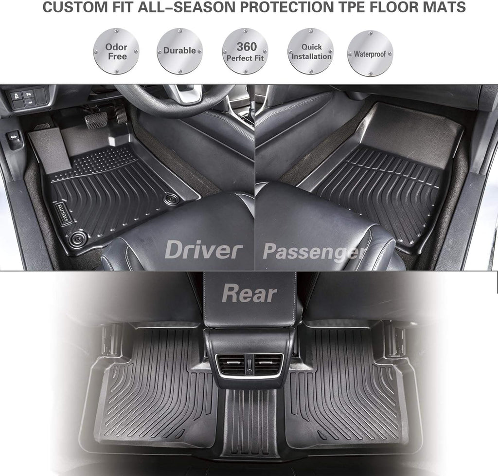 Black Waterproof Heavy Duty Car Floor Mats Full Set Z5996