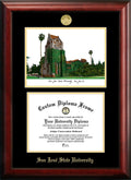 Gold Embossed Diploma Frame with Campus Images Lithograph L8563