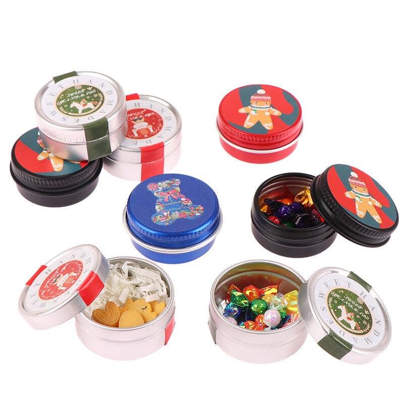 1:12 Dollhouse Mini Christmas Cookies Candy Gift Box Tin Box P89128