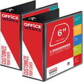 2 Pack 6 Inch Capacity D Ring Binders, 8.5 x 11, Black Q71801