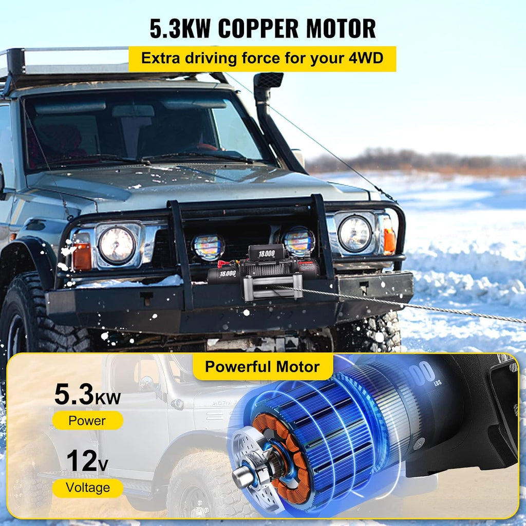 18000lbs 12V Electric Winch with Wireless Remote Control C6576