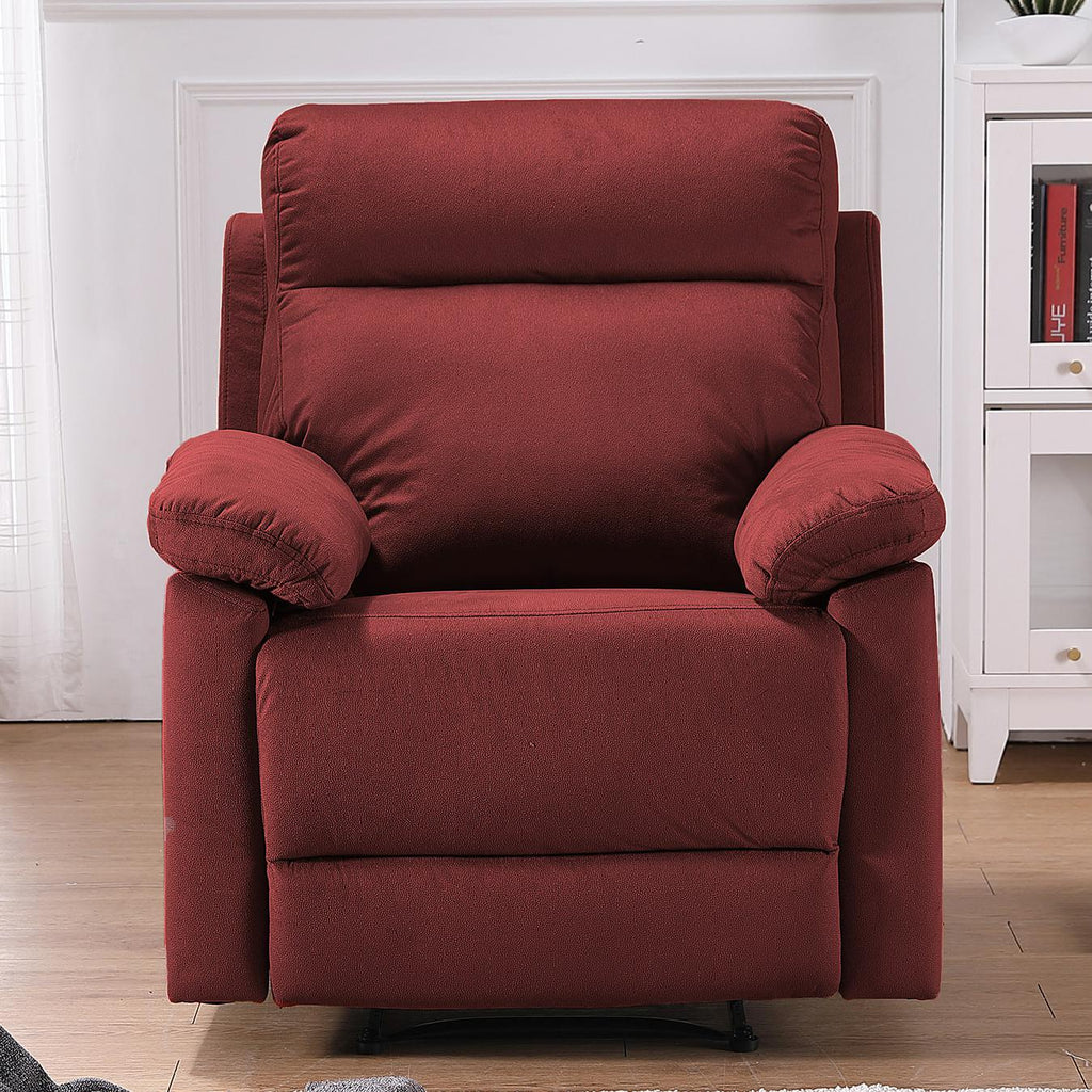 Red Fabric Manual Recliner F5561