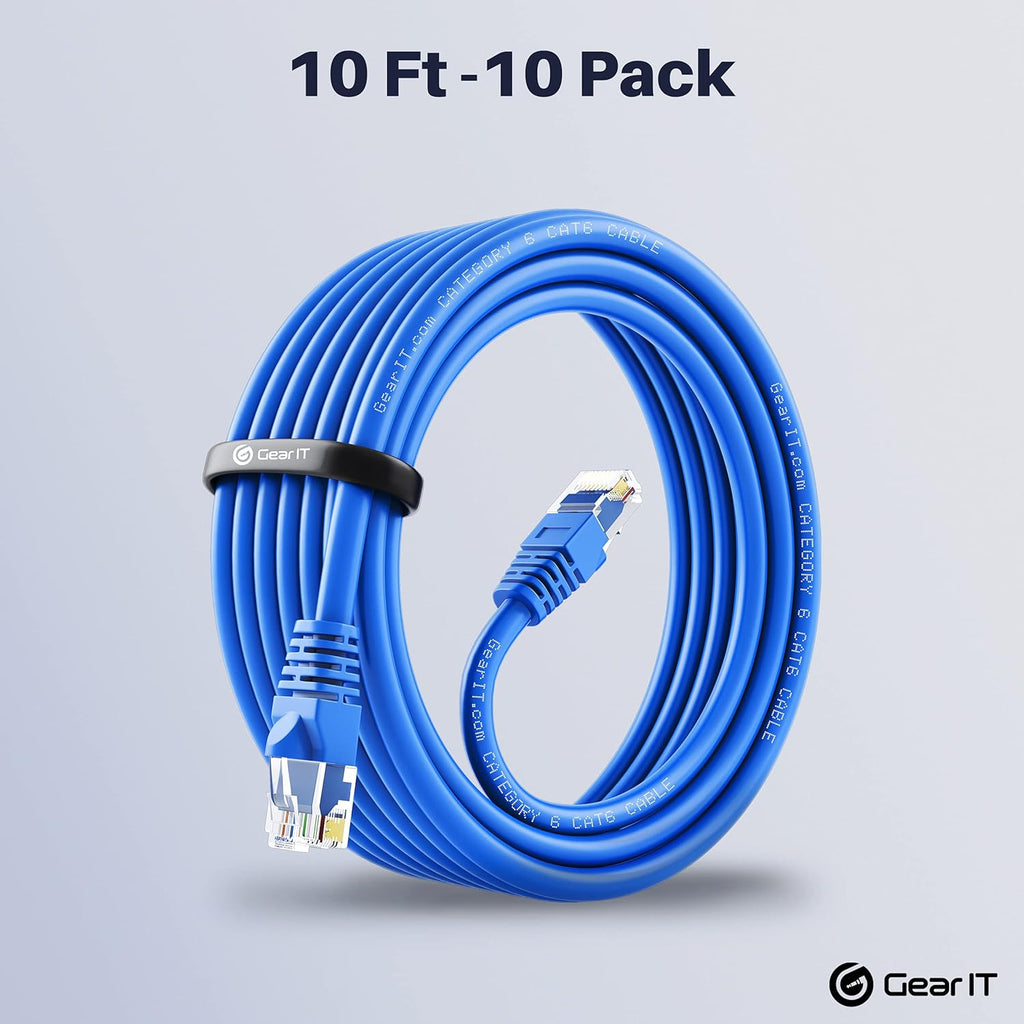 Cat6 Ethernet Cable 1 ft (50-Pack) Blue F546