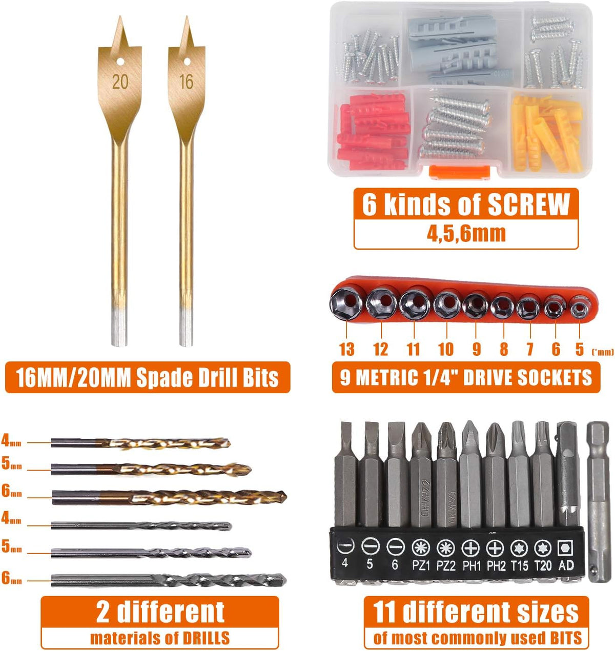 60pcs Cordless Drill Tool Set with Toolbox L9554