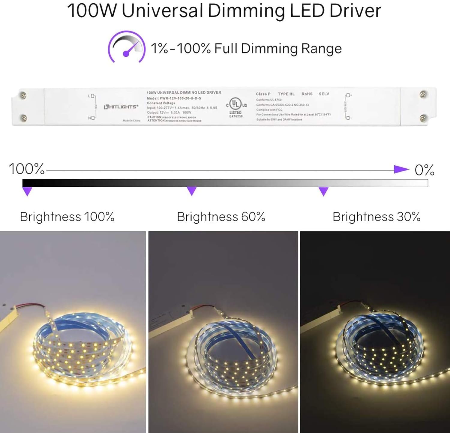 100W 12V Dimmable LED Driver N3543
