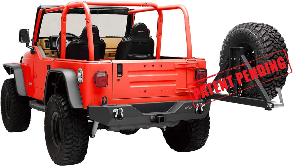 Steel Rear Bumper with Assembled Tire Carrier Black Textured K6521