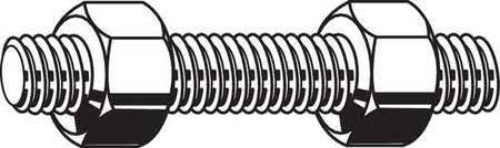 Threaded Stud, Plain, 1-5/8-8X11-1/4, PK4 R54120