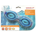 Junior Glide Print Swimming Goggles, Aqua with Blue Paint Splatter, Latex-Free, UV Protection, Anti-Fog E8817