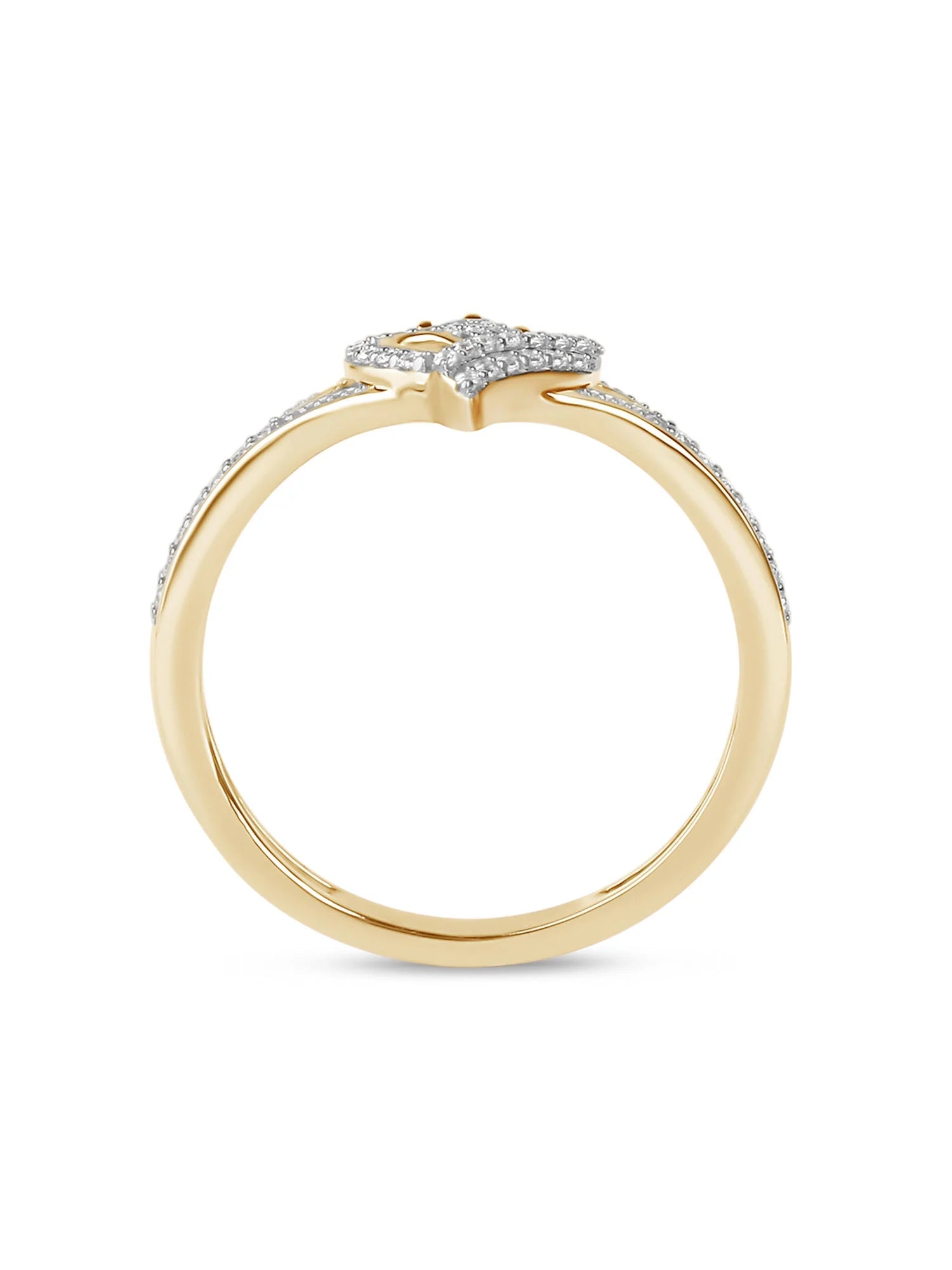 10K Yellow Gold Diamond Heart Ring J431