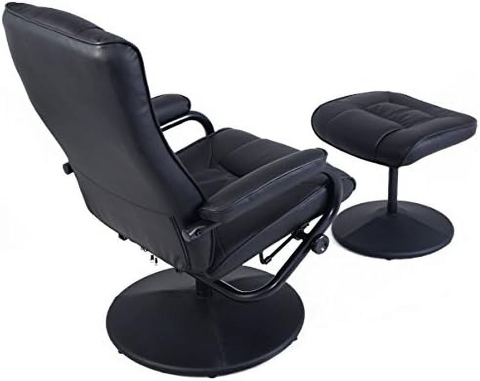 Gray PU Leather Recliner Chair with Ottoman B46368