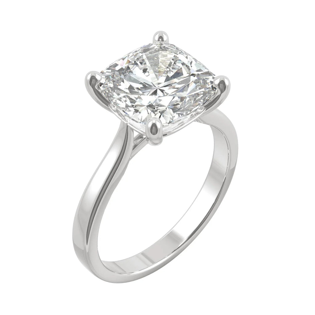 14K White Gold Moissanite Cushion Engagement Ring A70867
