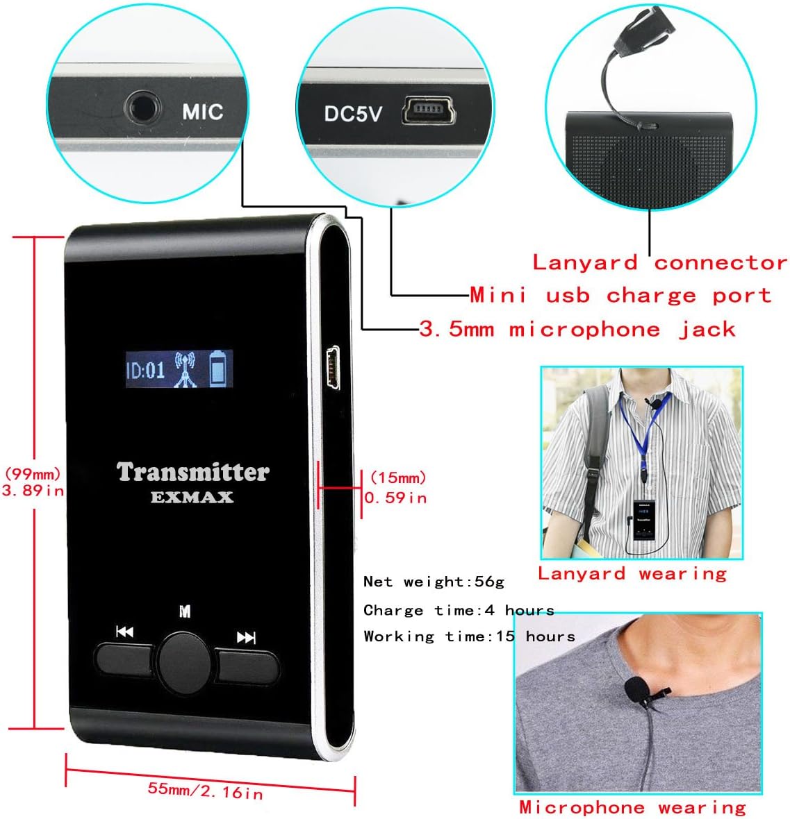 1 Transmitter 8 Receivers Wireless Tour Guide System L9872