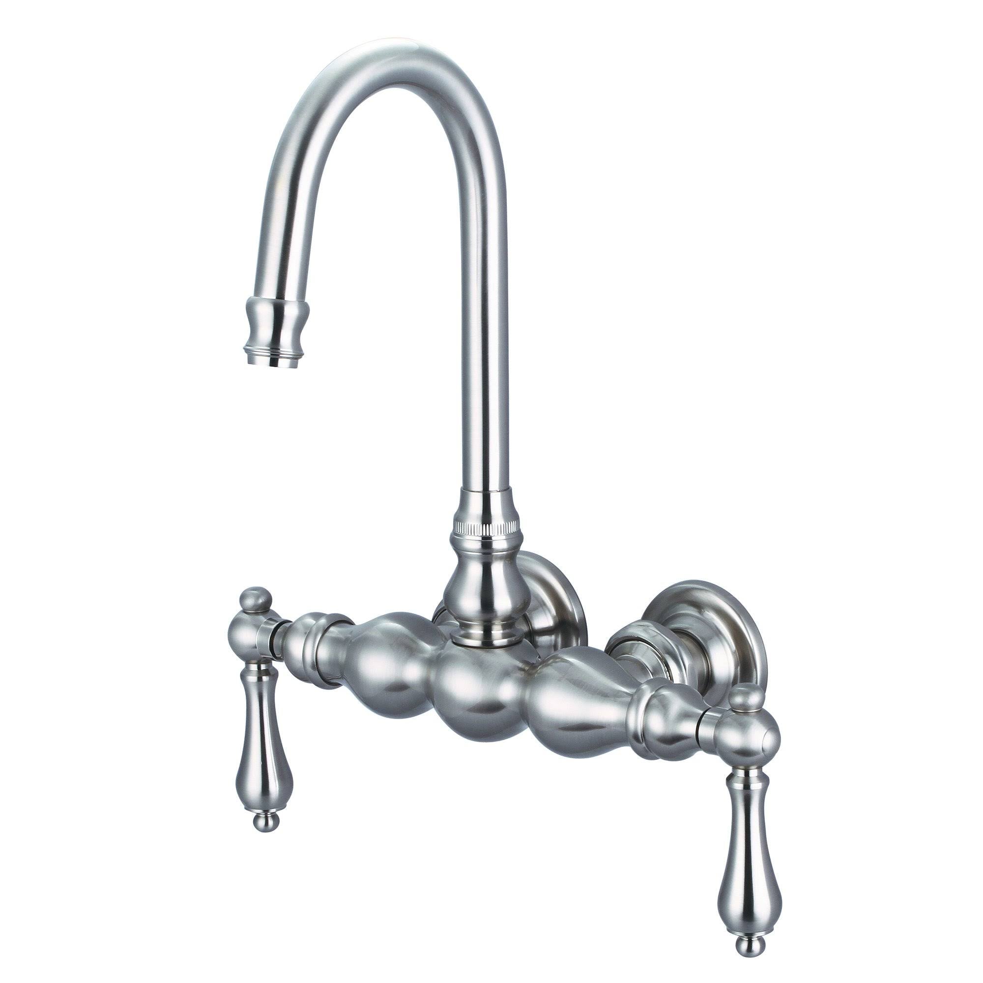 Vintage Classic Wall Mount Tub Faucet with Gooseneck Spout C700