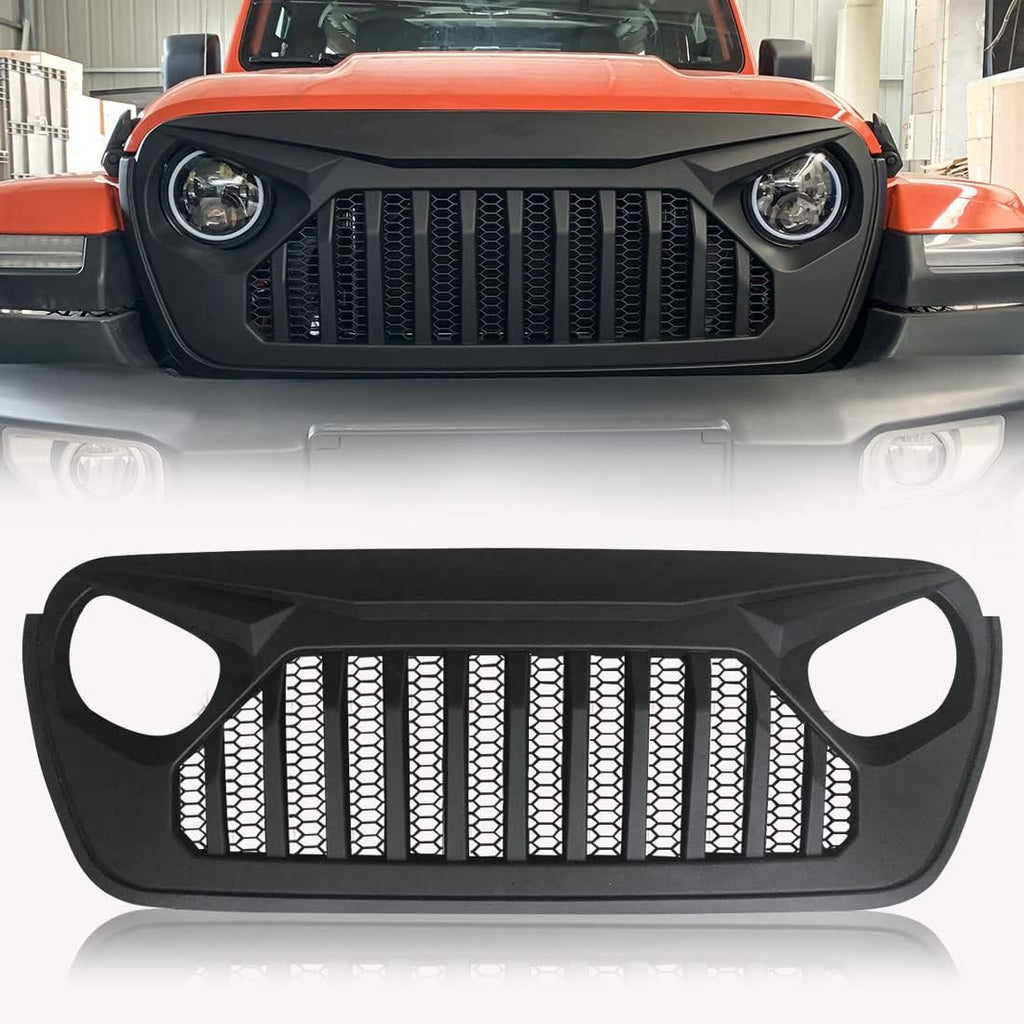 Glossy Black ABS Front Cover Grill for Jeep Wrangler JL JLU S512