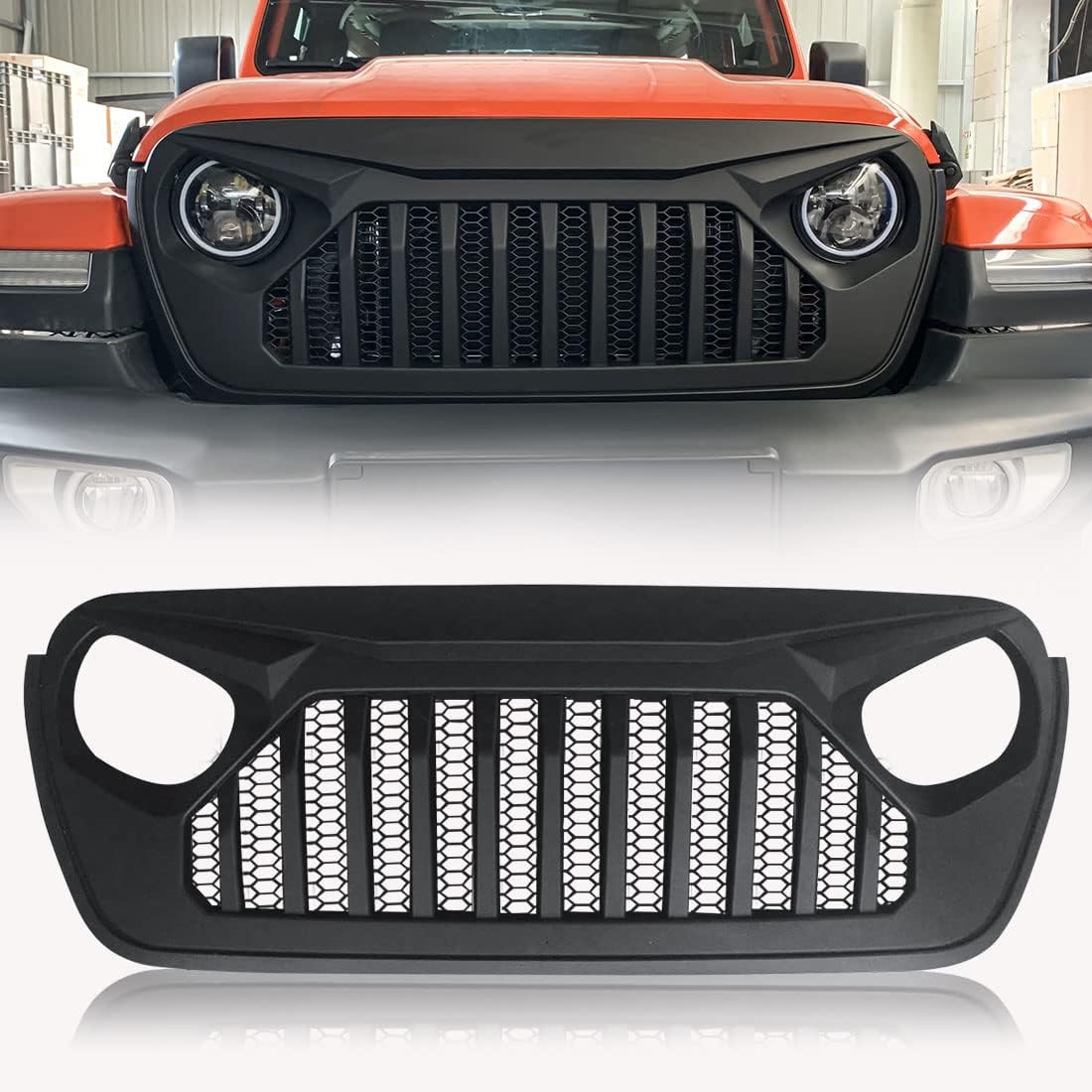 Glossy Black ABS Front Cover Grill for Jeep Wrangler JL JLU S512