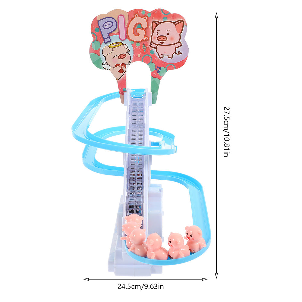 Electric Piggy Climbing Stairs Tracks Slide Toy J33173