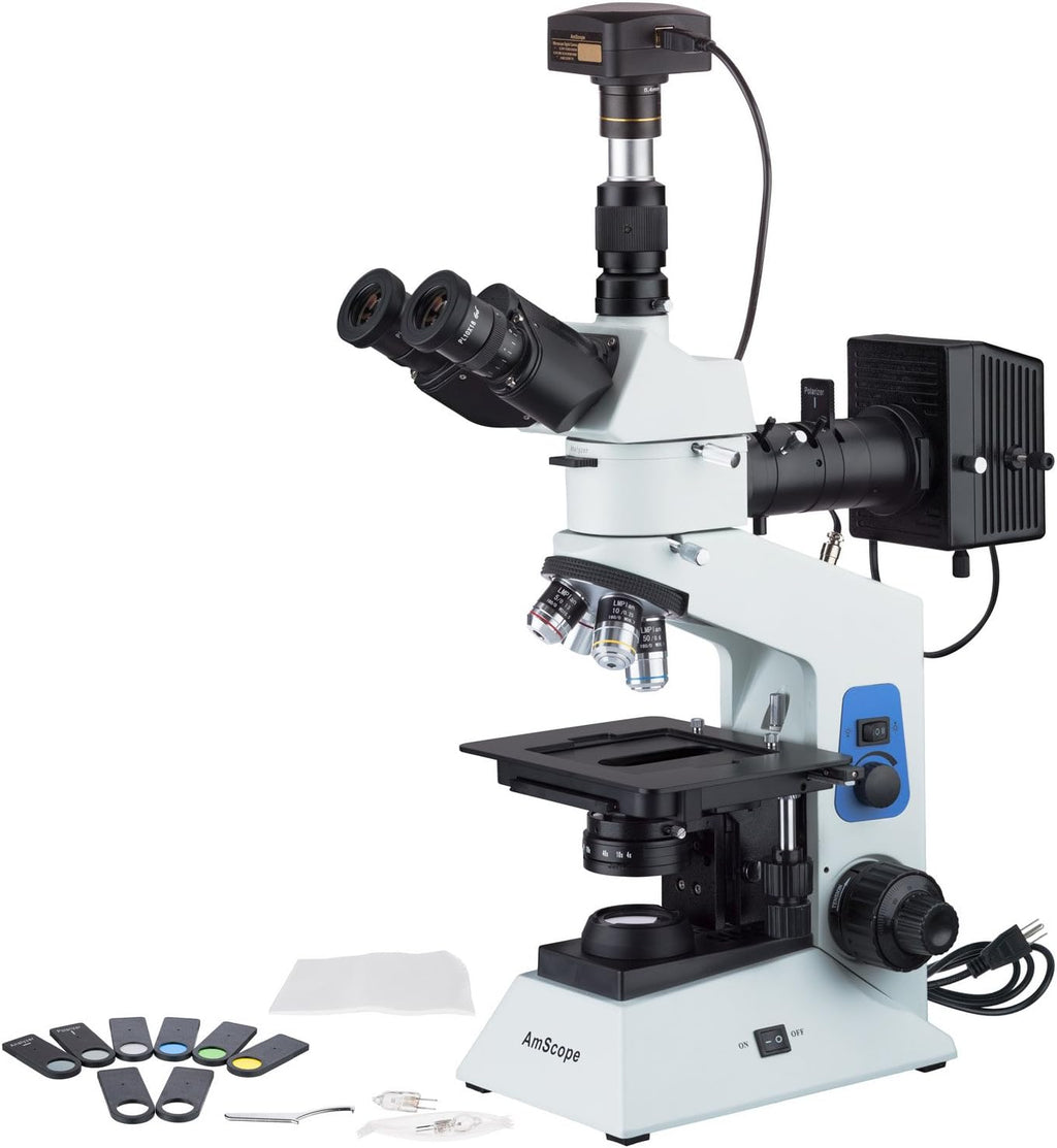 40x-800x Polarizing Metallurgical Microscope with Top and Bottom Lights and 18MP USB3.0 Camera V288