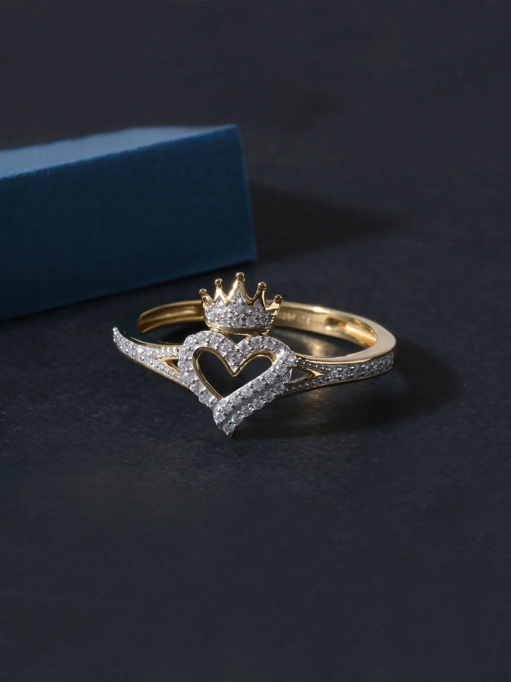 10K Yellow Gold Diamond Heart Ring J431