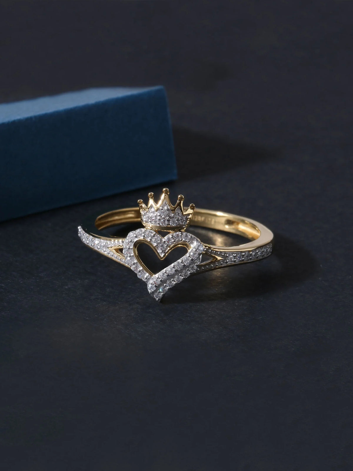 10K Yellow Gold Diamond Heart Ring J431