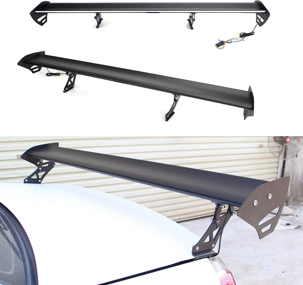 Adjustable Aluminum Rear Trunk Wing Spoiler With LED S523603