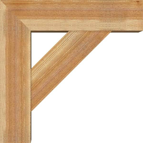 8x22W x 28x22D x 28x22H Traditional Block Rough Sawn Bracket with Offset Brace D215