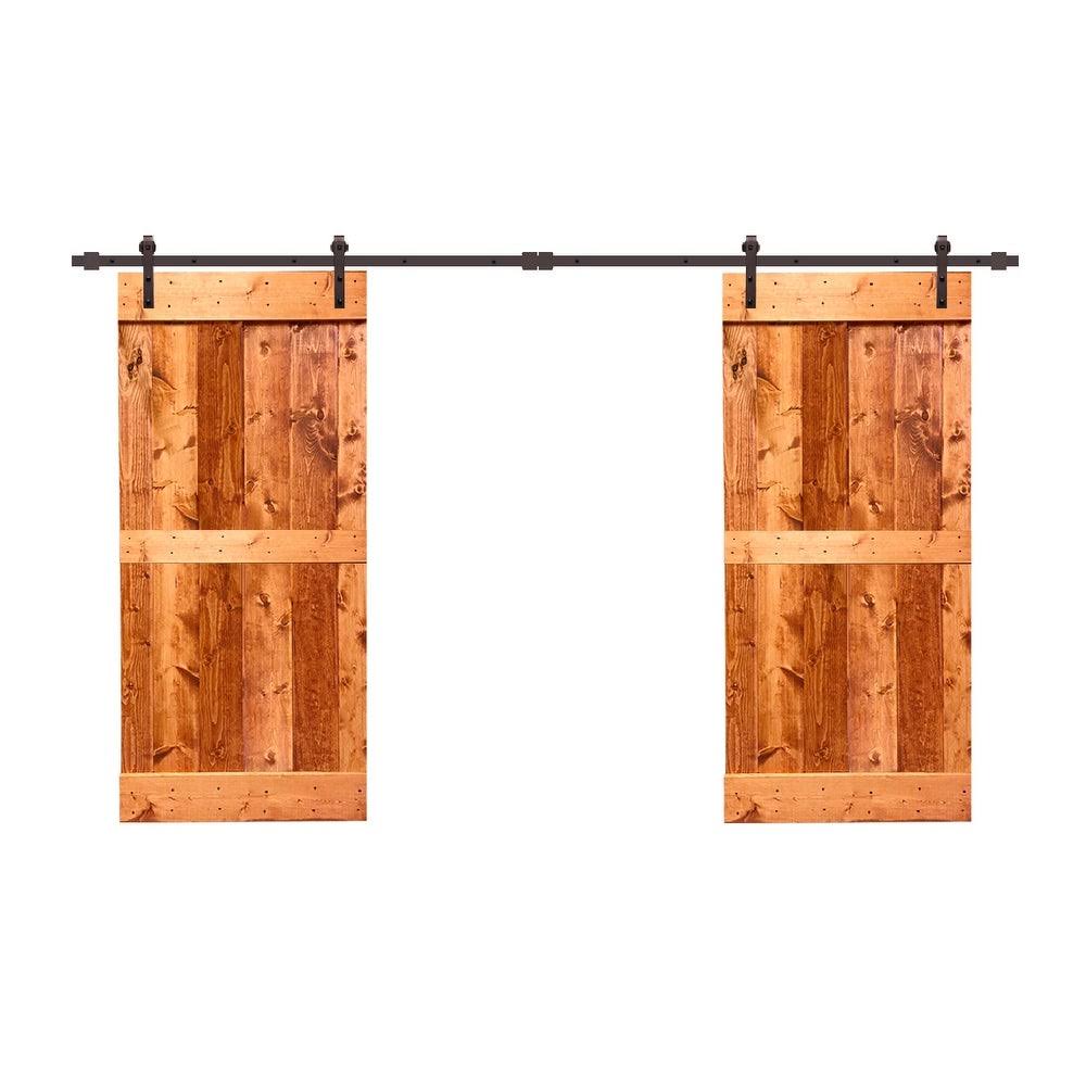 Charcoal Black Double Barn Door with Hardware Kit Z502085