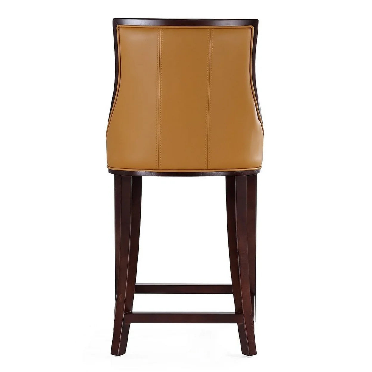 Camel and Dark Walnut Beech Wood Counter Height Bar Stool (Set of 2) B270
