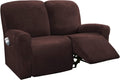 6-Pieces Velvet Stretch Recliner Loveseat Covers for 2 Cushion Sofa (Medium, Camel) J290704