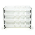 16 Storage Bins Toy Organizer, Grey/White R91889